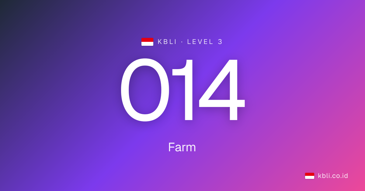 KBLI 014 — PETERNAKAN · KBLI.CO.ID